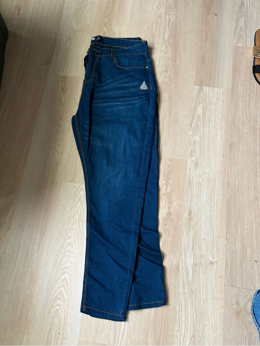 Boohoo Women's Dark Blue Straight Leg Jeans
